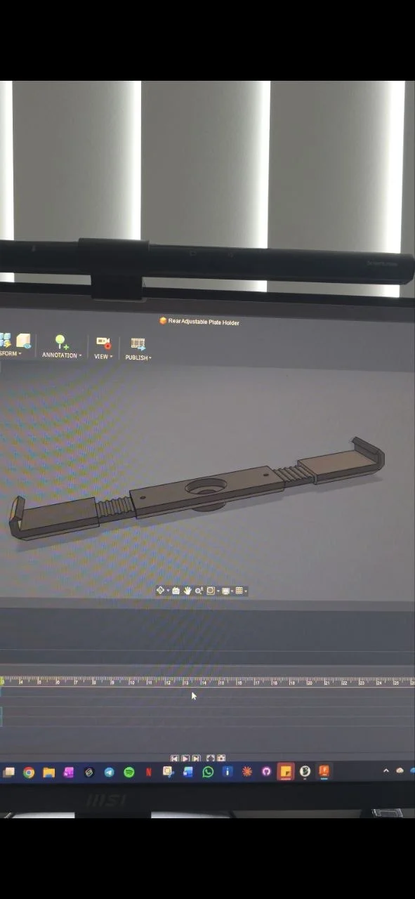 Fusion 360 — Rear Adjustable Plate Holder CAD model